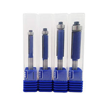 Load image into Gallery viewer, Wolfride 4PCS Flush Trim Router Bit Set 1/4 Inch Shank Top Bearing Flush Trim Router Bit