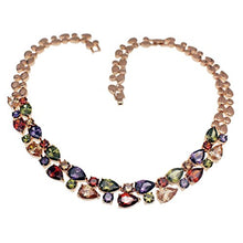Load image into Gallery viewer, Vanessa Rose Gold Multi Gemstone Jewelry Sets for Women,Sparkling Garnet Amethyst Morganite Peridot Topaz (Necklace)