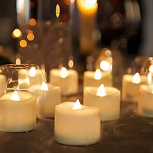 Load image into Gallery viewer, Homemory 48-Pack Battery Tea Lights Bulk, Long-Lasting Tea Lights Battery Operated, Flameless Flickering Romantic Wedding Candles for Wedding Proposal Anniversary Holiday Decor, Dia 1-2/5'', H 1-1/4''