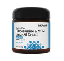 Load image into Gallery viewer, Pure Emu Glucosamine & MSM Emu Oil Cream| Topical Cream Infused with Pure, Fully Refined Emu Oil | Unscented, Gentle Moisturizer, 4 oz