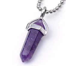 Load image into Gallery viewer, Natural Amethyst Gemstone Pendant Necklace Healing Crystal Reiki Chakra Gem Stones 18 Inch (1pc) Women Girls Men Gifts GGP-C4