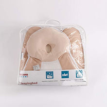 Load image into Gallery viewer, SECOND MUM Portable Newborn Baby Bed Mattress with Head Support Infant Lounger Pillow | Co-Sleeping Sleeper | Anti-Roll and Flat Head Prevention Fit Nest Crib Bassinet and Bed (Beige)