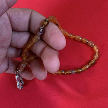 Load image into Gallery viewer, 33 Beads of Yemen Islamic Tasbih Aqeeq Aqiq (Agate) Stones Prayer Bead, Yemeni Muslim Tesbih Taspih, 13 x 7 mm | Yemeni Aqeeq Stone