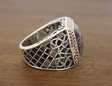 Load image into Gallery viewer, Beautiful Handcrafted 925K Sterling Silver Mens Ring With Amethyst Stone