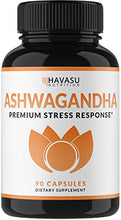 Load image into Gallery viewer, Havasu Nutrition Ashwagandha Capsules with Adaptogens, for Stress Relief, Anxiety Relief, Mood Support, Libido Boost, and Adrenal Fatigue Relief; Non-GMO 1000 mg; 90 Capsules for Men & Women