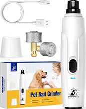 Load image into Gallery viewer, Bonve Pet Dog Nail Grinder, Upgraded Cat Dog Nail Trimmers Super Quiet Dog Nail Clipper with 2 Grinding Wheels, USB Rechargeable Pet Nail Clippers for Small Large Cats Dogs Breed Nails