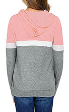 Load image into Gallery viewer, Cute Girls Hoodies Color Block Sweatshirt Long Sleeve Shirts Lightweight Hoodie Drawstring Pullover Tops with Pocket Pink