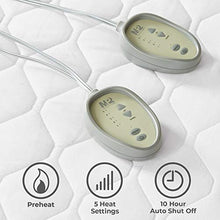 Load image into Gallery viewer, MP2 Heated Mattress Pad Queen with 5 Heat Settings and 10 Hours Auto Shut Off Dual Controllers Electric Mattress Cover | Fit up to 18" Bed Warmer with Deep Pocket 60 x 80