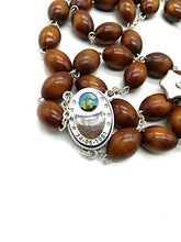 Load image into Gallery viewer, Medjugorje Rosary - Apparition Hill Soil, Wooden Beads St Benedict Catholic Rosary Necklace, Baptism Rosary Favors