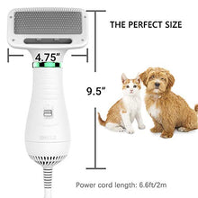 Load image into Gallery viewer, PETRIP Dog Hair Dryer Pet Dryer Professional Grooming Blower Dog Slicker Brush for Medium Pet Small Dog Cat (White, 2 in 1 Dryer)