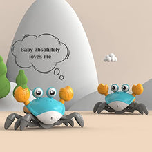 Load image into Gallery viewer, Adebena Sensing Crawling Crab, Tummy Time Baby Toys with Music Sounds & Lights, Fun Early Development Walking Dancing Crab Toy, Infant Birthday Gifts for Babies Boys Girls Toddlers, USB Rechargeable