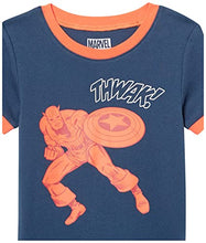 Load image into Gallery viewer, Amazon Essentials Boys' Disney Star Wars Marvel Snug-Fit Cotton Pajama Sleepwear Sets, 3-Piece Marvel Captain America, 3T