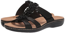 Load image into Gallery viewer, Clarks womens Laurieann Judi Flat Sandal, Black Synthetic/Leather Combi, 7.5 US
