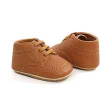Load image into Gallery viewer, RVROVIC Baby Boys Girls Anti-Slip Sneakers Soft Ankle Boots Toddler First Walkers Newborn Crib Shoes(12-18 Months,6-Brown)