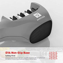 Load image into Gallery viewer, Kitchen Knife Sharpener - 3 Stage Knife Sharpening Tool Sharpens Chef's Knives - Kitchen Accessories Help Repair, Restore and Polish Blades Quickly, Food Safety Cut Resistant Glove Included, Gray