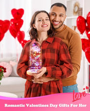 Load image into Gallery viewer, Beferr Valentines Day Gifts for Her Valentines Rose Birthday Gifts for Women Galaxy Rose Crystal Flower Gift Light Up Rose in Glass Dome 8.6" Colorful Rainbow Rose Gifts for Mom Girlfriend Wife