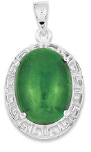 Load image into Gallery viewer, 925 Sterling Silver Jade Greek Key Pendant Charm Necklace Natural Stone Fine Jewelry For Women Gifts For Her