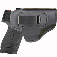 Load image into Gallery viewer, IWB Leather Holster for Inside Waistband Concealed Carry Fits:S&W M&P Shield-Glock19 26 29 30 32 43-Beretta Px4-RUGER EC9s-SIG-HK-Taurus-XDS or Similar Sized Handguns