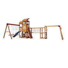 Load image into Gallery viewer, Little Tikes Real Wood Adventures Bobcat Ridge Backyard Playset Climb Swing Outdoor Activity Play Structure with Slide for Toddlers, Kids Climbers & Wooden Play Structures