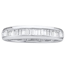 Load image into Gallery viewer, Dazzlingrock Collection 0.13 Carat (ctw) 14K Baguette Diamond Ladies Wedding Band Stackable Ring, White Gold, Size 8