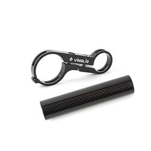 Load image into Gallery viewer, Vinqliq Bike Cycling Lightweight Carbon Fiber Handlebar Extender Extension Lamp Holder Mount with Aluminum Alloy Bracket for Bike Mounts, GPS Units, Headlights, Cameras or Smartphone Cases (Black)