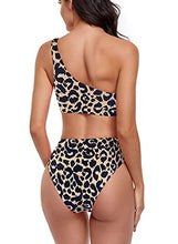 Load image into Gallery viewer, Byoauo Women One Shoulder Cutout Bikini and Swim Skirt