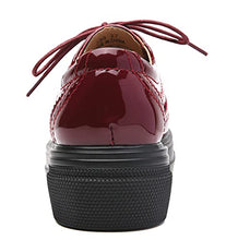 Load image into Gallery viewer, DADAWEN Women's Platform Lace-Up Comfort Wingtips Square Toe Oxford Shoes Brogues Red US Size 8.5