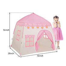 Load image into Gallery viewer, TTLOJ Kids Play Tent for Girls, 420D Thick Oxford Fabric, Princess Playhouse, Pink Castle, Children Fairy Tale Teepee Tent, Indoor Outdoor, Bonus Star Lights, Princess Crown & Wand, Birthday