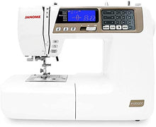 Load image into Gallery viewer, Janome 4120QDC Computerized Sewing Machine (New 2020 Tan Color) w/Hard Case + Extension Table + Instructional DVD + 1/4" Seam Foot w/Guide + Overedge Foot + Zig Zag Foot + Buttonhole Foot + More!