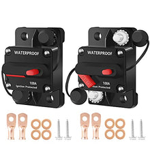 Load image into Gallery viewer, DaierTek 100 Amp Circuit Breaker 12V - 48V, DC 12 Volt Circuit Breaker 100A Inline with Manual Reset Waterproof for Marine Boat Trolling Automotive Car RV ATV Audio-2Pack