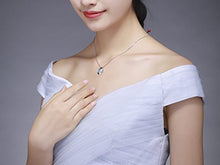 Load image into Gallery viewer, Cuoka Sterling S925 Silver Blue Love Heart with Owl Pendant Necklaces for Mom Jewelry Women Necklace