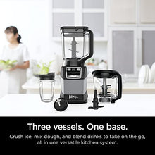 Load image into Gallery viewer, Ninja AMZ493BRN Compact Kitchen System, 1200W, 3 Functions for Smoothies, Dough & Frozen Drinks with Auto-IQ, 72-oz.* Blender Pitcher, 40-oz. Processor Bowl & 18-oz. Single-Serve Cup, Grey
