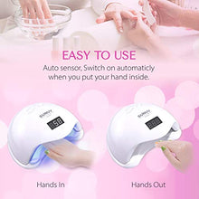 Load image into Gallery viewer, UV LED Nail Lamp, SUNUV UV LED Nail Polish Dryer Gel Machine for Manicure and Pedicure with Sensor and 4 Timers 36W SUN5
