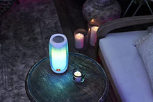 Load image into Gallery viewer, JBL Pulse 4 - Portable Bluetooth Speaker with 360 degrees LED lights, powerful sound and deep bass, IPX7 waterproof, 12 hours of playtime, JBL PartyBoost for multiple speaker pairing (White)