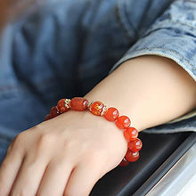 Load image into Gallery viewer, Jewever Natural Agate Elastic Bracelets 10mm Bead Feng Shui Wealth Lucky Charm for Men Women Jewelery