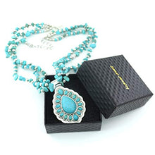 Load image into Gallery viewer, Jianxi Vintage Alloy Synthetic Turquoise Necklace Fashion Jewelry Women (1287)