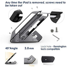 Load image into Gallery viewer, Beelta Tablet Kiosk POS Stand for 10.2 inch iPad 7 8 9 Generation, 360 Swivel Base, Anti Theft iPad Retail Stand, Metal, Black, BSC102BT