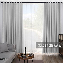 Load image into Gallery viewer, 100% Blackout Curtains Extra Wide Blackout Curtains 100 Inch Patio Door Curtains Linen Blackout Curtain Burlap Curtains for Sliding Glass Door(W100 x L84 1 Panel, Gray)