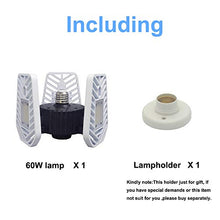 Load image into Gallery viewer, HUNHUN LED Garage Lights, Deformable LED Garage Ceiling Lights 7000 Lumens, 60W CRI 80 Led Shop Lights for Garage, Adjustable Garage Lights, Led Garage Lighting (5000K Daylight, 1-Pack)
