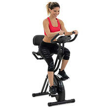 Load image into Gallery viewer, Folding Exercise Bike with 10-Level Adjustable Magnetic Resistance | Upright and Recumbent Foldable Stationary Bike is the Perfect Workout Bike for Home Use for Men, Women, and Seniors (Black/Black)