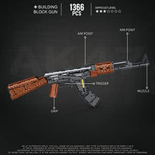 Load image into Gallery viewer, 1366 Pcs Rifle AK-47 Blaster Shooting Building Bricks, Realistic Gun Mechanical Submachine Model Set, Compatible with Lego