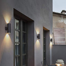 Load image into Gallery viewer, Wen long shop Nordic Waterproof Outdoor Wall lamp, LED Bedroom Bedside Aisle Double Wall Light, Modern Minimalist Style Aluminum Metal Wall Lamp,Black