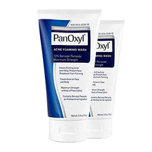 Load image into Gallery viewer, PanOxyl Acne Foaming Wash Benzoyl Peroxide 10% Maximum Strength Antimicrobial, 5.5 oz.(2 Pack Bundle)