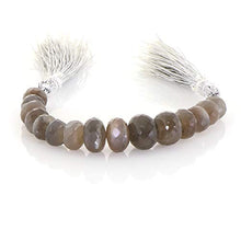 Load image into Gallery viewer, NirvanaIN Chocolate Moonstone faceted rondelle beads,gemstone beads for jewelry making,faceted moonstone 10 cm strand