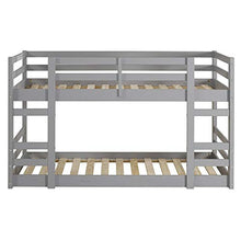 Load image into Gallery viewer, Walker Edison Alexander Classic Solid Wood Stackable Jr Twin over Twin Bunk Bed, Twin over Twin, Grey