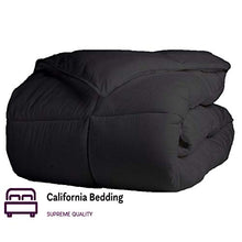 Load image into Gallery viewer, Lannomo All-Season – Luxury Egyptian Cotton Queen 88x92 Size Down Alternative Quilted Comforter Set (1 Comforter + 2 Pillow Cover Sham), 500 GSM Microfiber Fill - Machine Washable, Black Solid