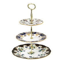 Load image into Gallery viewer, Royal Albert 100 Years 3 Tier Cakestand English Chintz Regency and Duchess, Bone China, Multi-Colour, 27.7 x 27.5 x 6 cm