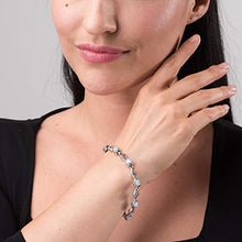 Load image into Gallery viewer, Carolyn Pollack Sterling Silver Blue Lace Agate Gemstone Tennis Bracelet Size Medium