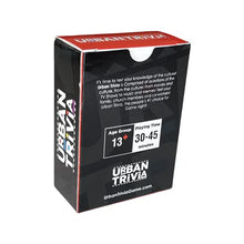 Load image into Gallery viewer, Urban Trivia Game - Black Trivia Card Game for The Culture! Fun Trivia on Black TV, Movies, Music, Sports, & Growing Up Black! Great Trivia for Adult Game Nights and Family Gatherings.