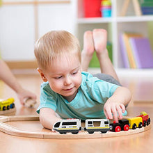 Load image into Gallery viewer, Lebze Battery Operated Action Locomotive Train (Magnetic Connection) - Powerful Engine Bullet Train Set Fits Thomas Brio Wooden Train and Tracks - Toy Train Set for Toddlers